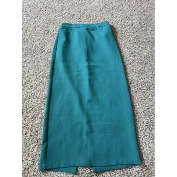 Sincerely Jules Womens Teal Midi Pull On Skirt Elastic Back Slit Back Size Small - Picture 5 of 14